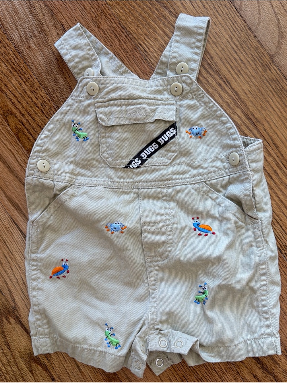 Embroidered Bug Shortalls for Kids